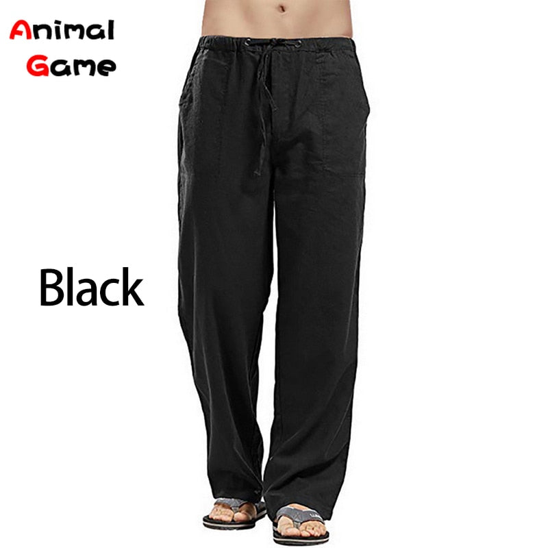 Men's Linen Korean Streetwear Yoga Casual Sweatpants (10 Colors)