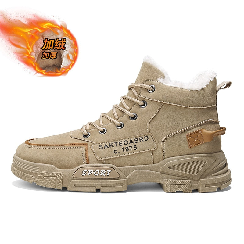 Men Boots Men's Winter Shoes Fashion Snow Boots Shoes Plus Size Winter Sneakers Ankle Men Shoes Winter Boots Black Blue Footwear