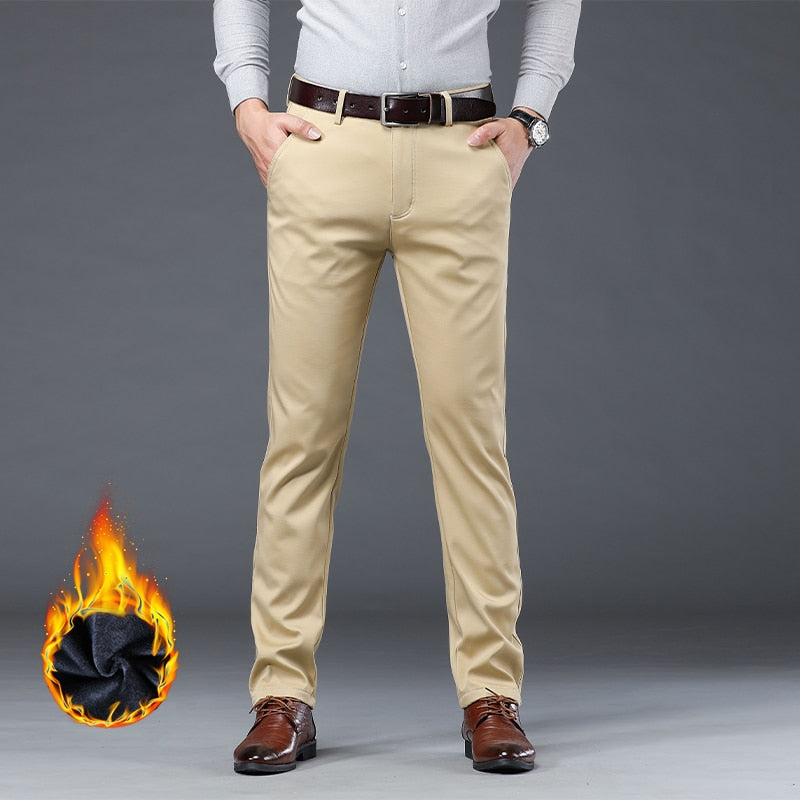 Men's Winter Warm Business Cotton Smart Casual Pants (6 Colors)