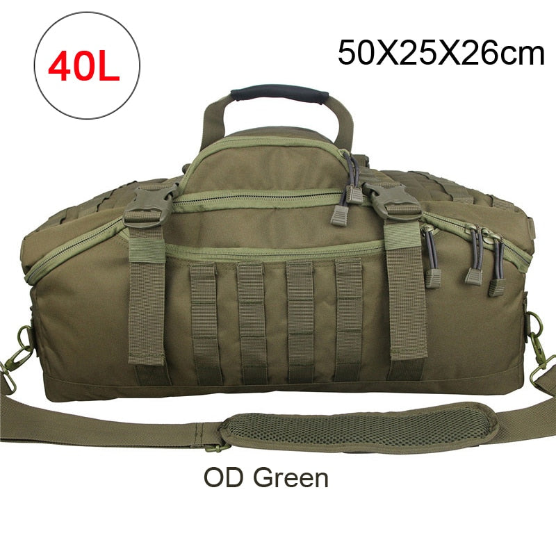 LQARMY 40L 60L 80L Men Sport Gym Bag Tactical Waterproof Backpack Molle Camping Backpacks Sports Travel Bags