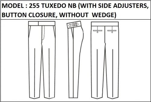 SLIM PANT -  MODEL_255_TUXEDO_NB_WITH_SIDE_ADJUSTERS_BUTTON_CLOSURE_WITHOUT_WEDGE