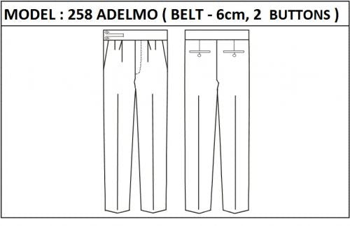 SLIM PANT -  MODEL_258_ADELMO_BELT_6cm_2_BUTTONS_ZIPPER_WITHOUT_WEDGE