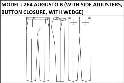 SLIM PANT -  MODEL_264_AUGUSTO_B_WITH_SIDE_ADJUSTERS_BUTTON_CLOSURE_AND_WEDGE