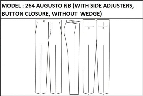 SLIM PANT - MODEL_264_AUGUSTO_NB_WITH_SIDE_ADJUSTERS_BUTTON_CLOSURE_WITHOUT_WEDGE