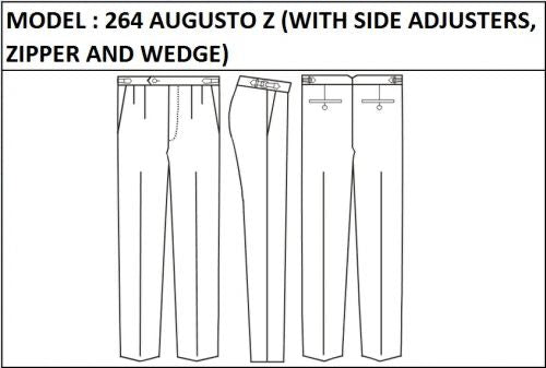 SLIM PANT -  MODEL_264_AUGUSTO_Z_WITH_SIDE_ADJUSTERS_ZIPPER_AND_WEDGE