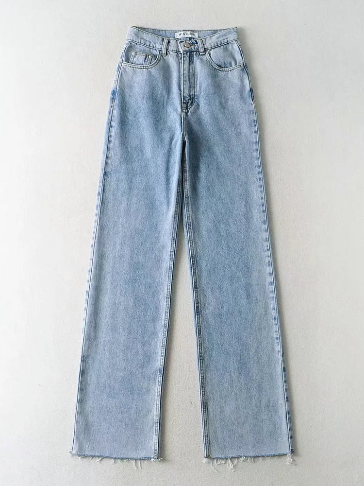 Women's Cryptographic Casual Fashion High Waist Straight Leg Denim (4 Colors)