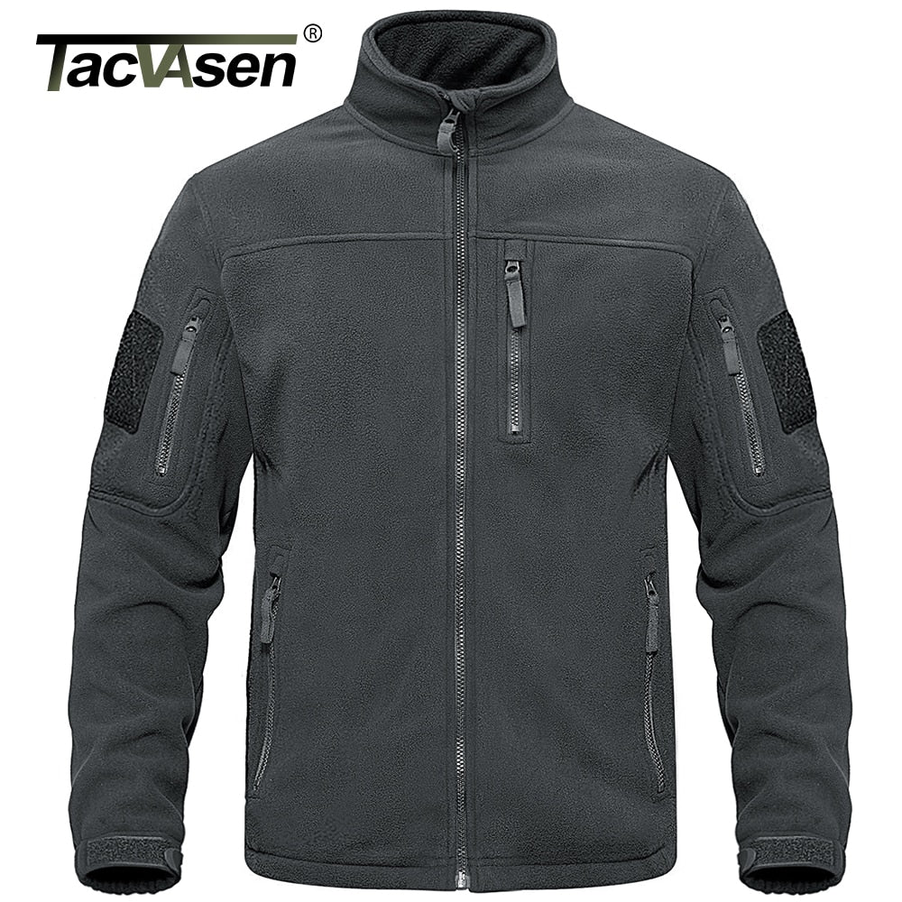 Men's Full Zip Up Tactical Thermal Warm windbreaker Fleece Jacket (11 Colors)