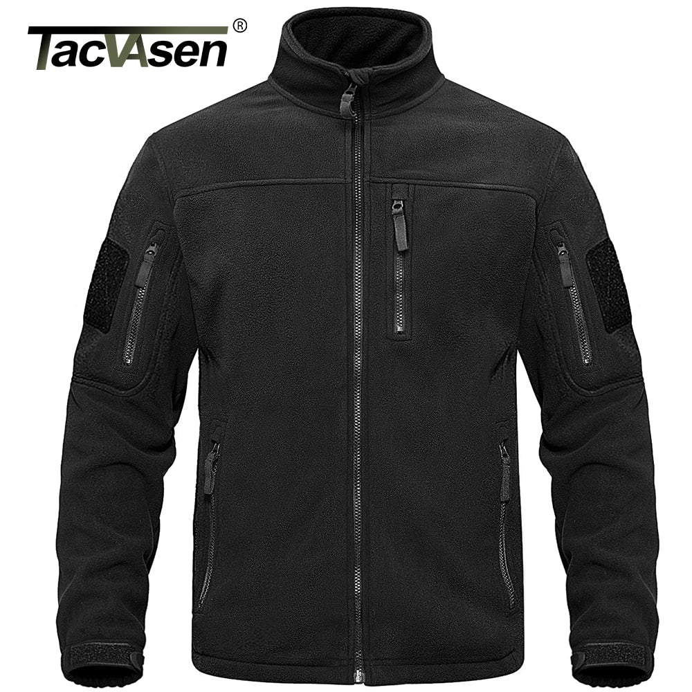 Men's Full Zip Up Tactical Thermal Warm windbreaker Fleece Jacket (11 Colors)