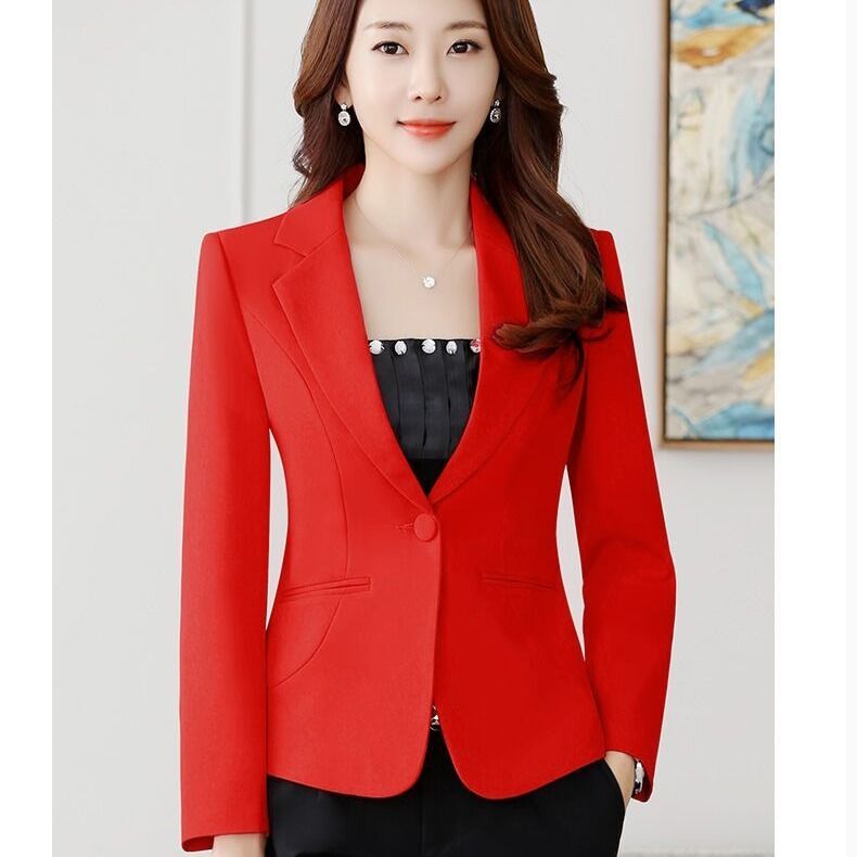 Women's Korean fashion self-cultivation casual ladies Regular Single Breasted Blazer (10 Colors)