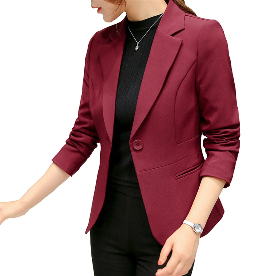 Women's Slim Formal Office Suit Pockets Short Blazer (10 Colors)