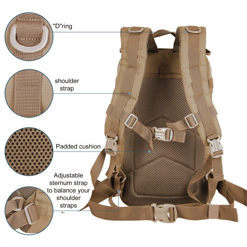 35L Tactical Backpack Molle Assault Rucksack Men Women Backpacks Travel Camping Mochila Militar Tatica Hunting Hiking Backpack