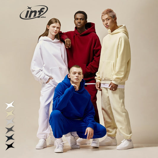Unisex Thick Polar Fleece Lined Heavyweight Hoodies and Jogger Suit Set (17 Options)