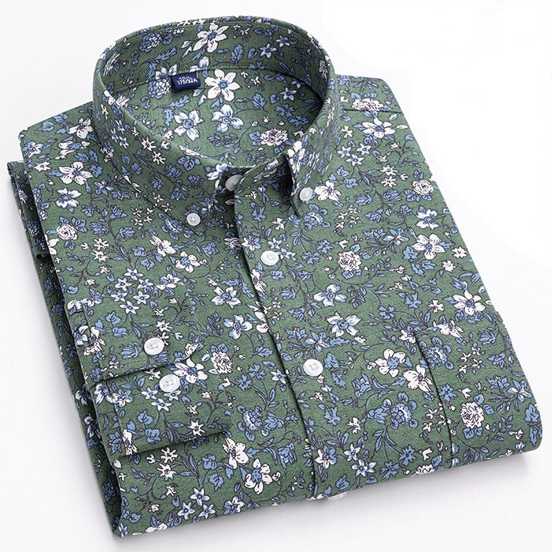 Men's 100% Pure Cotton Button Up Casual Slim Fit Long Sleeve Shirt  - Collection 3 (8 Styles)