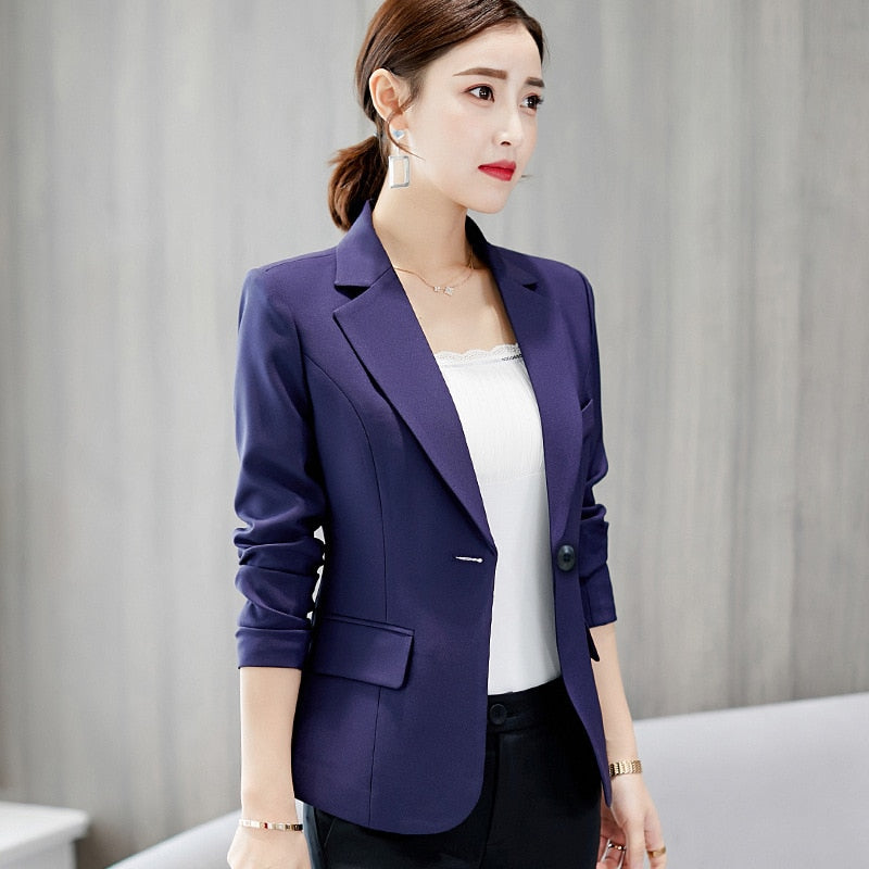 Women's Slim Formal Office Suit Pockets Short Blazer (10 Colors)