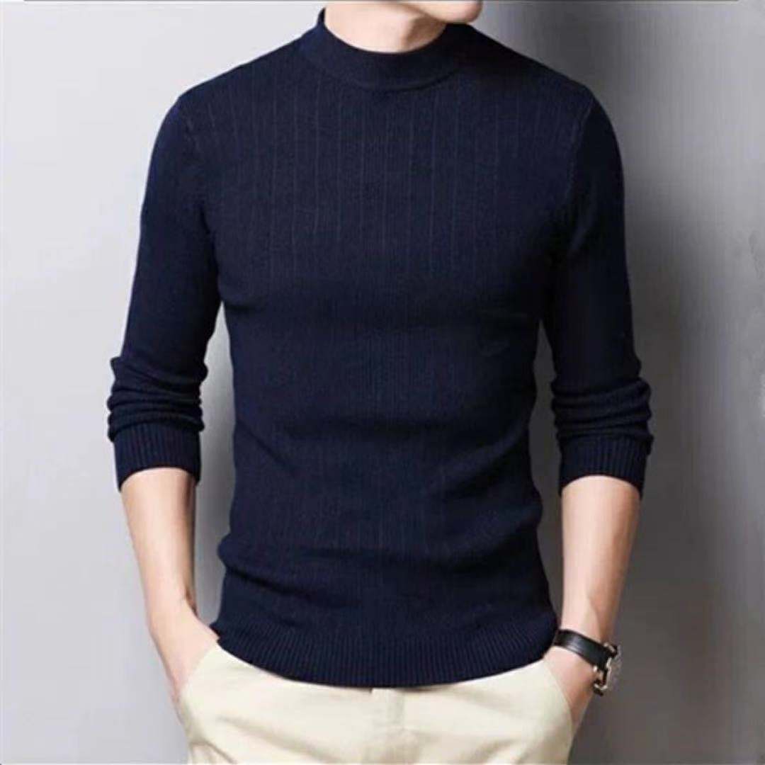 Korean Fashion Autumn Men Casual Vintage Style Sweater Wool Turtleneck Oversize 2024 Winter Men Warm Cotton Pullovers Sweaters