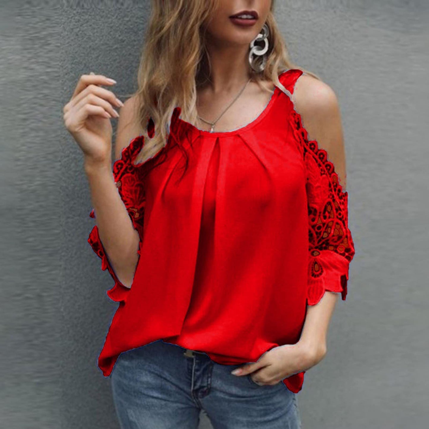 Women's Solid Hollow-out U Neck Cotton Tops - Collection 1 (6 Colors)
