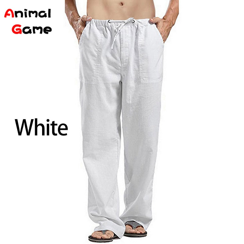 Men's Linen Korean Streetwear Yoga Casual Sweatpants (10 Colors)