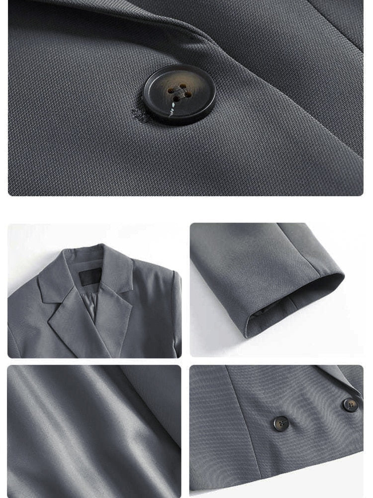 Women's Solid Notched Double Breasted Long Sleeve Short Blazer (3 Colors)