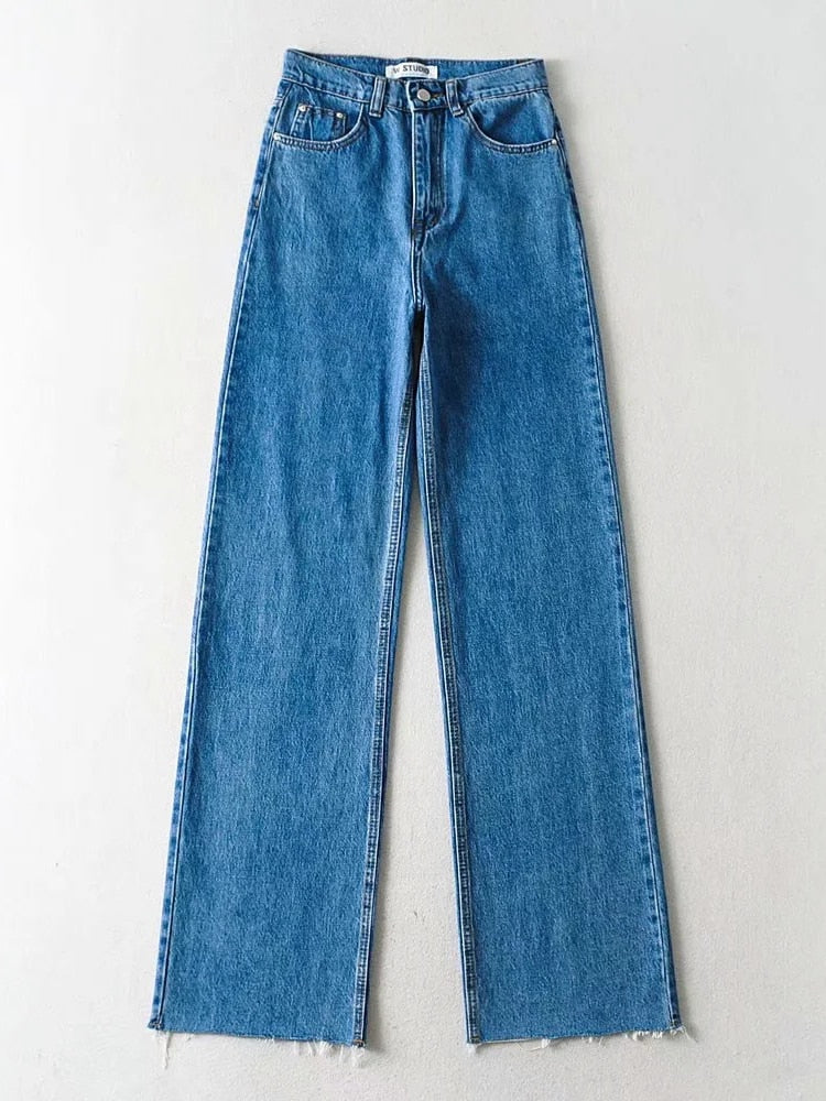 Women's Cryptographic Casual Fashion High Waist Straight Leg Denim (4 Colors)