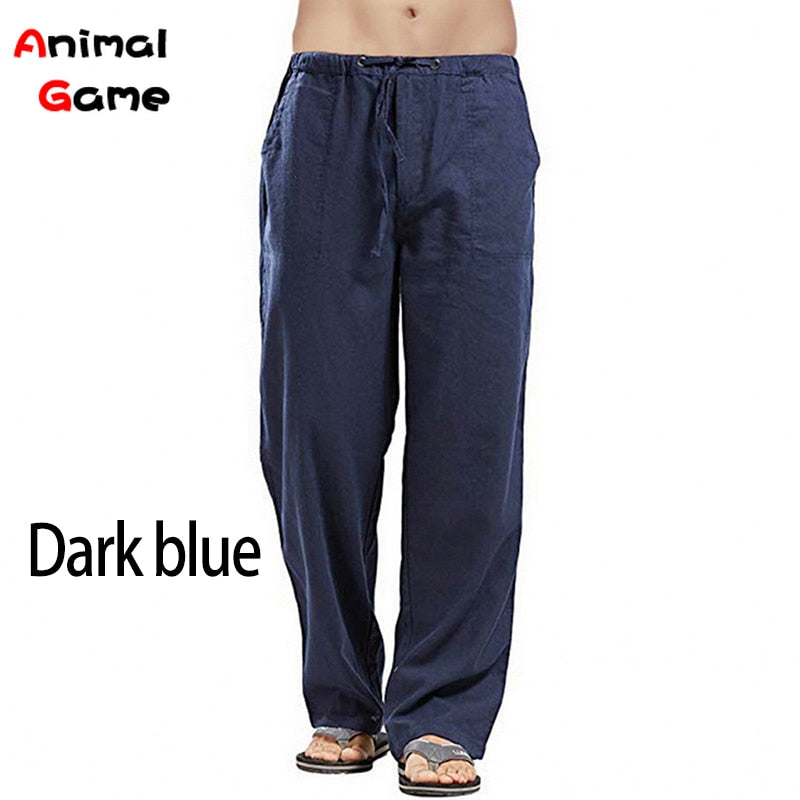Men's Linen Korean Streetwear Yoga Casual Sweatpants (10 Colors)