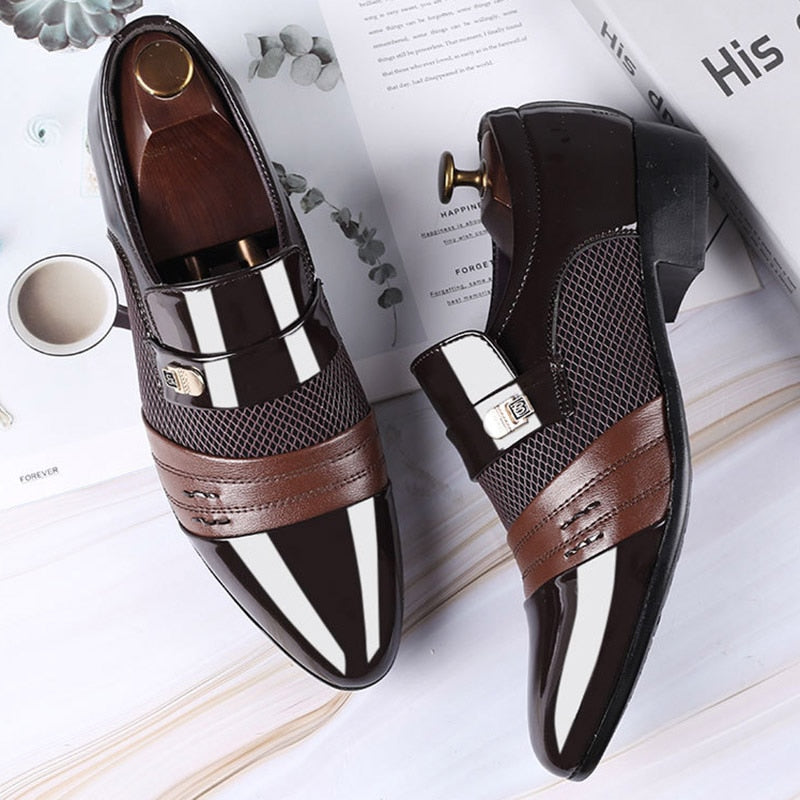 Slip on Men Dress Shoes Men Oxfords Fashion Business Dress Men Shoes 2020 New Classic Leather Men'S Suits Shoes Man