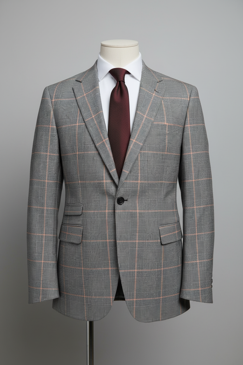 Grey Plaid Made To Measure Jacket - VBC0574_MTM_SJ