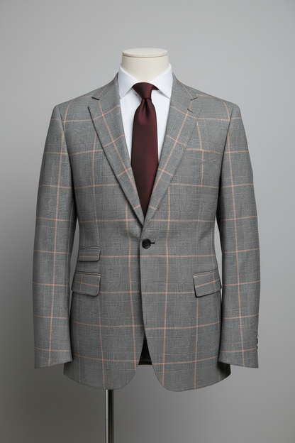 Grey Plaid Made To Measure Jacket - VBC0574_MTM_SJ