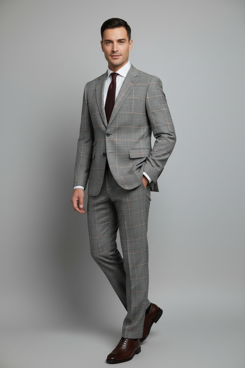 Grey Plaid Made To Measure Jacket - VBC0574_MTM_SJ