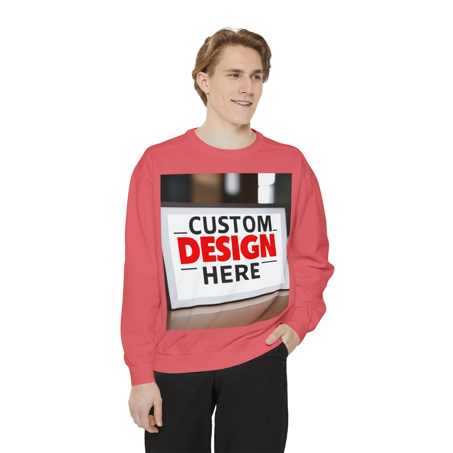 NAAMS Unisex Classic Fit Design Your Own Crewneck Garment-Dyed Sweatshirt  -  9.5 oz 80% Cotton