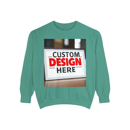 NAAMS Unisex Classic Fit Design Your Own Crewneck Garment-Dyed Sweatshirt  -  9.5 oz 80% Cotton