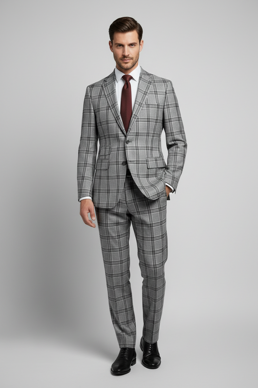 Nobel Grey Plaid Made To Measure Jacket - VBC0083_MTM_SJ
