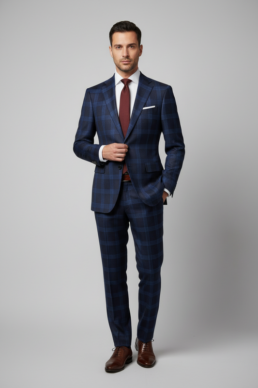 Valhalla Nary Glencheck Made To Measure Jacket - VBC0085_MTM_SJ