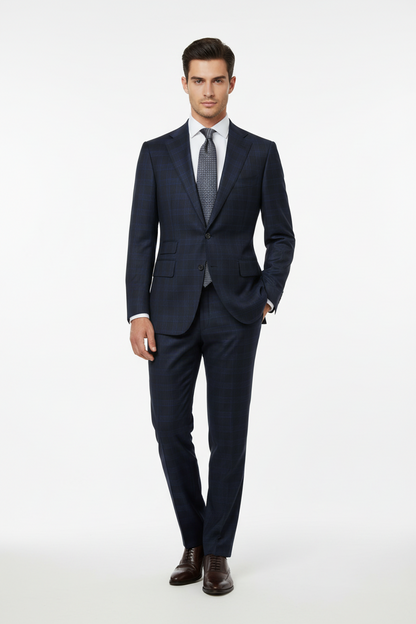 Navy Plaid Made To Measure Jacket - VBC0576_MTM_SJ