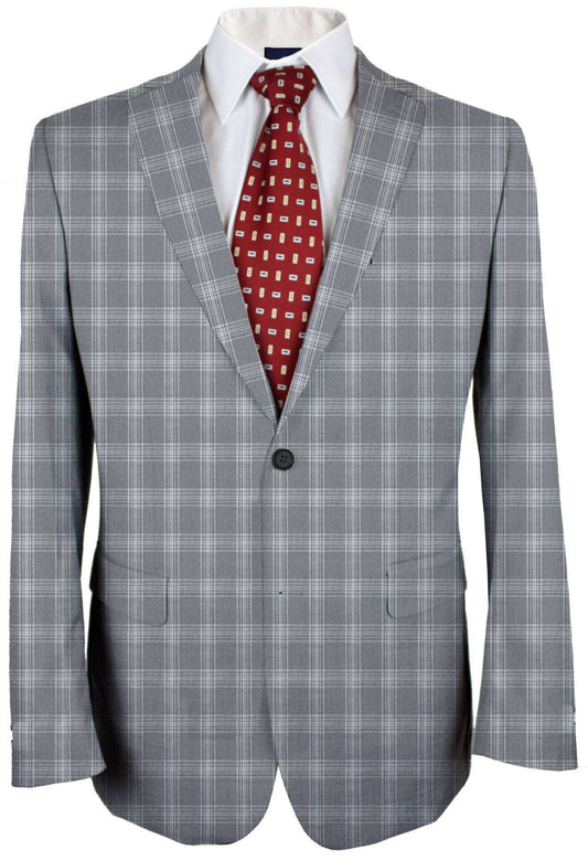 Aluminium Grey Plaid Made To Measure Jacket - VBC0092_MTM_SJ