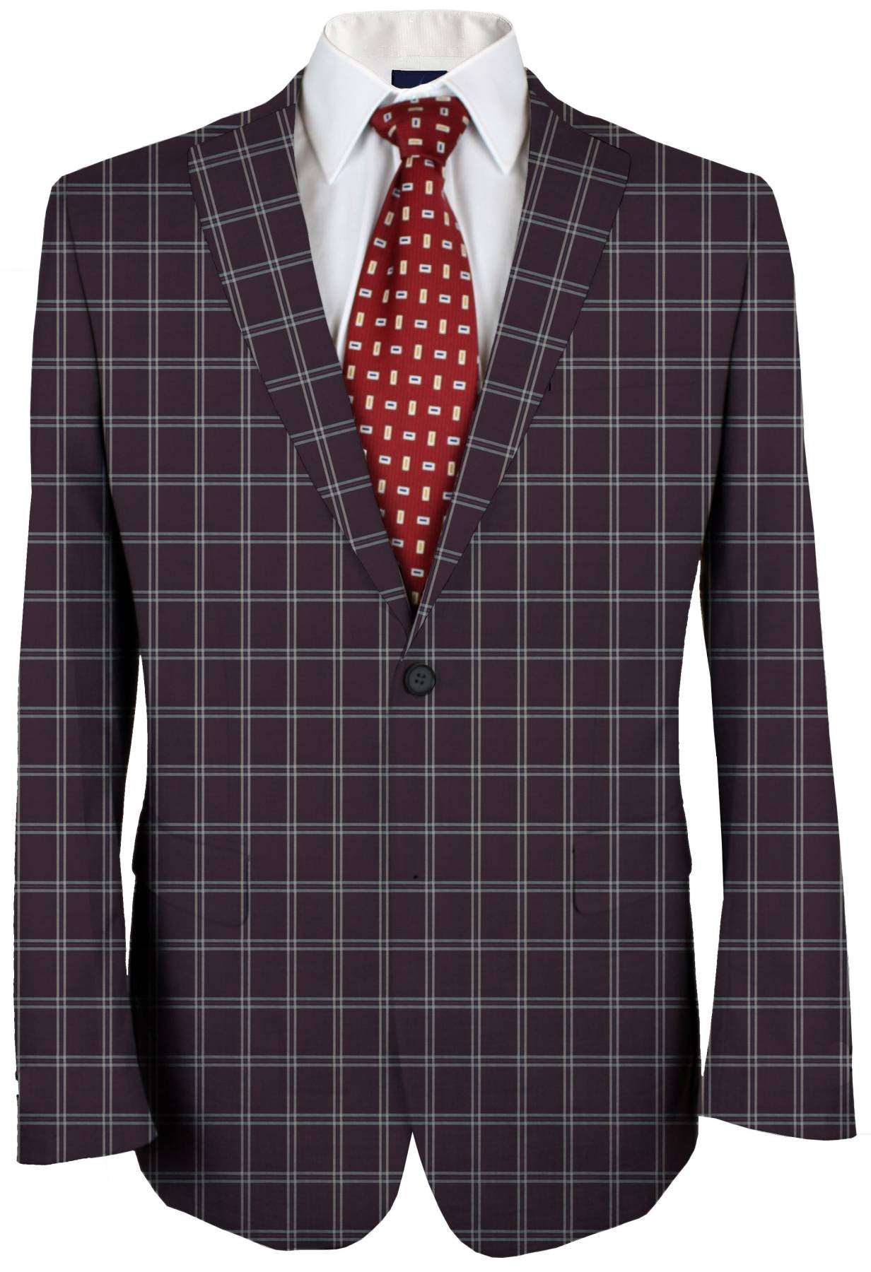 Barossa Violet Windowpane Made To Measure Jacket - VBC0102_MTM_SJ