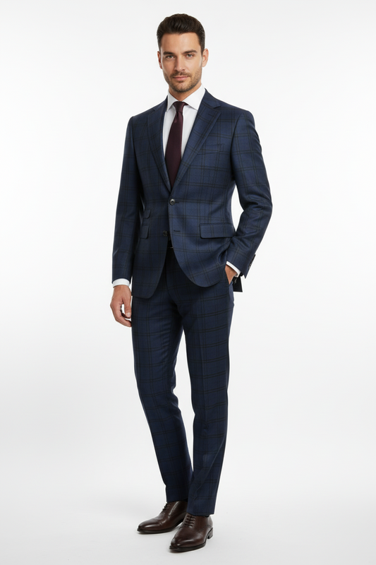 East Bay Blue Plaid Made To Measure Jacket - VBC0141_MTM_SJ