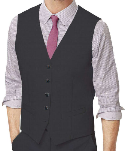 Baltic Sea Grey Nailhead Made To Measure Vest - VBC0168_MTM_SV