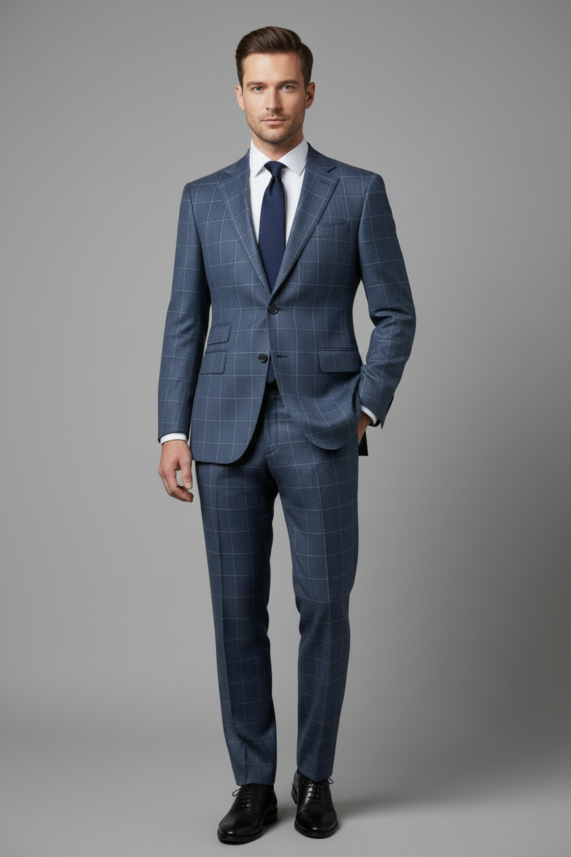 Black Windowpane Made To Measure Jacket - VBC0477_MTM_SJ