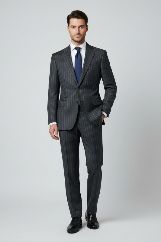 Charcoal Chalkstripe Made To Measure Jacket - VBC0492_MTM_SJ