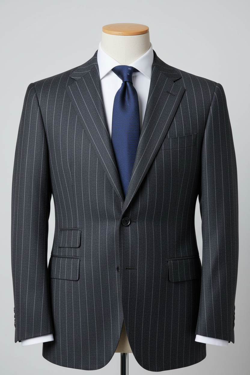 Charcoal Chalkstripe Made To Measure Jacket - VBC0492_MTM_SJ