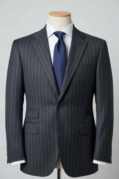 Charcoal Chalkstripe Made To Measure Jacket - VBC0492_MTM_SJ