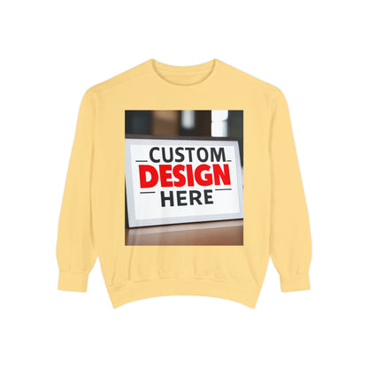 NAAMS Unisex Classic Fit Design Your Own Crewneck Garment-Dyed Sweatshirt  -  9.5 oz 80% Cotton