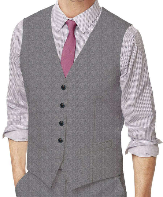 Aluminium Grey Plain Made To Measure Vest - VBC0534_MTM_SV