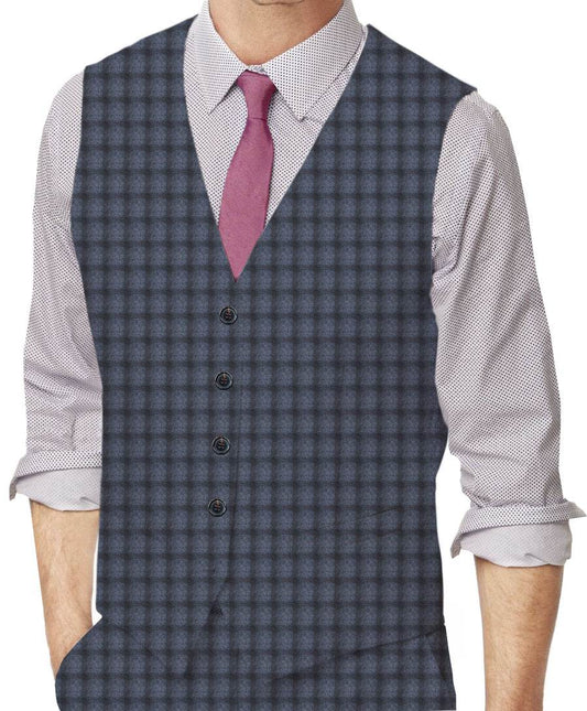 Large Check Made To Measure Vest  - ET0172_MTM_SV