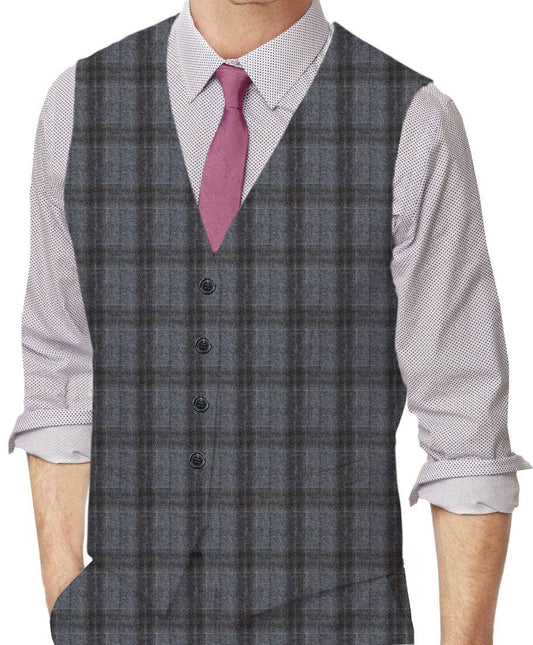 Plaid Made To Measure Vest  - ET0181_MTM_SV