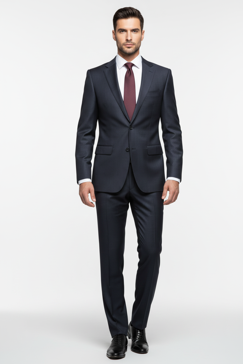 Black Herringbone Made To Measure Jacket - VBC0588_MTM_SJ