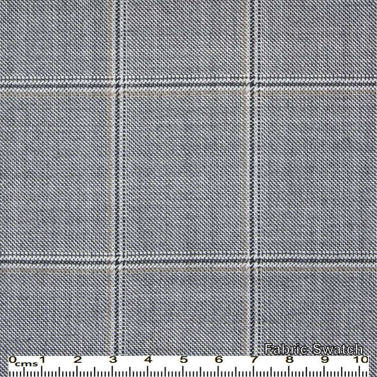 Aluminium Grey Windowpane Made To Measure Vest - VBC0350_MTM_SV