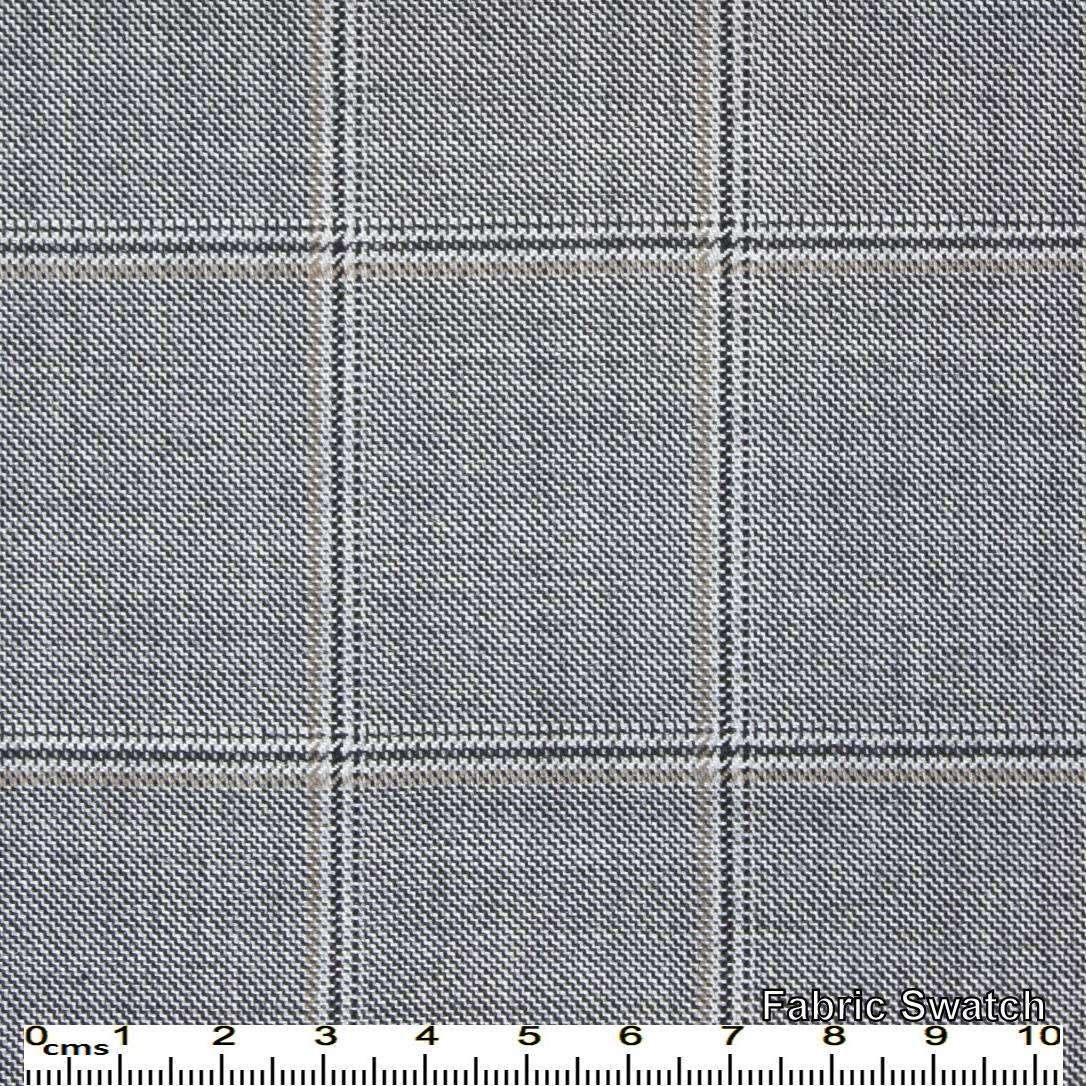 Aluminium Grey Windowpane Made To Measure Pant - VBC0350_MTM_SP