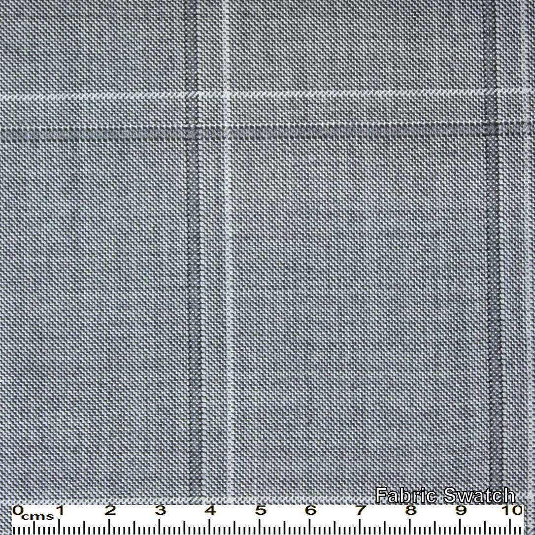 Aluminium Grey Windowpane Made To Measure Vest - VBC0360_MTM_SV