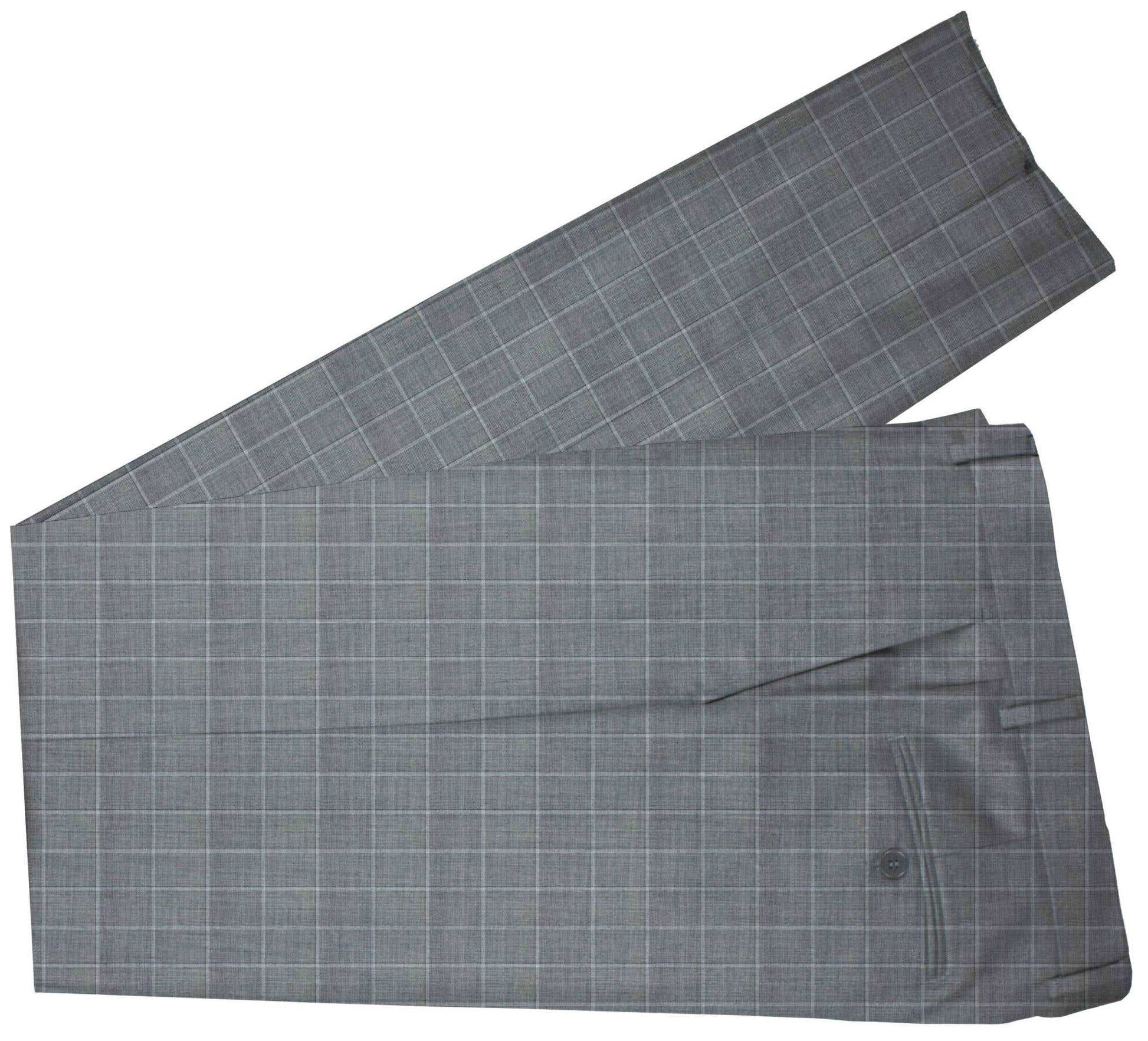 Aluminium Grey Windowpane Made To Measure Pant - VBC0364_MTM_SP